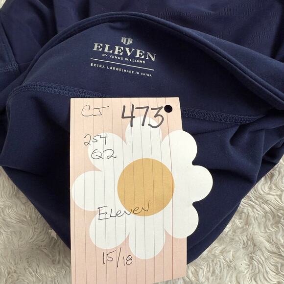 Eleven by Venus Williams Tennis Shorts Sheer Skirt Women's XL Navy Blue - Picture 3 of 4